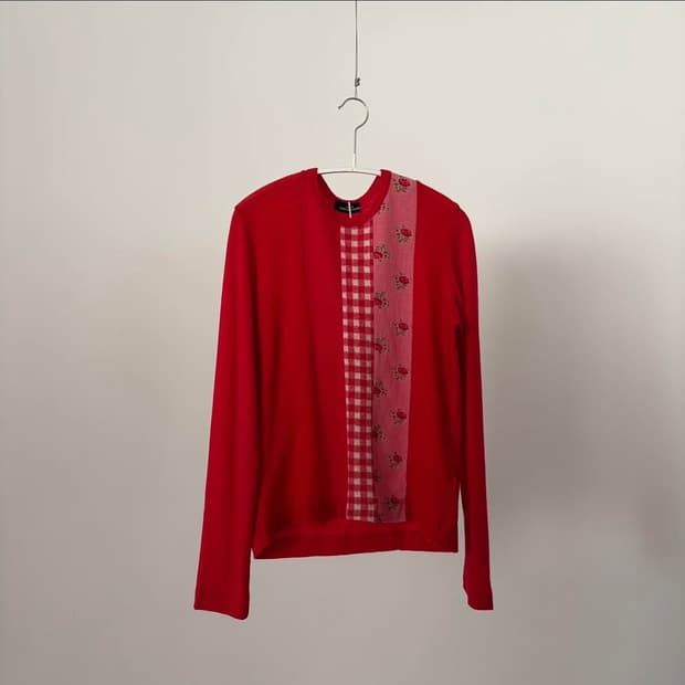 comme des garcons patchwork long sleeve
