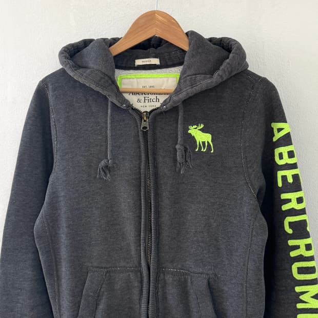 아베크롬비 순록 후드집업 그레이
