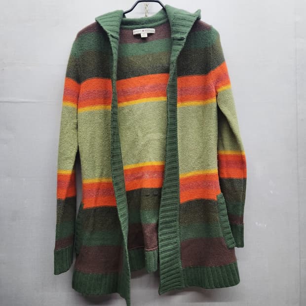 타미힐피거 빈티지 스트라이프 후드 오픈 가디건 M