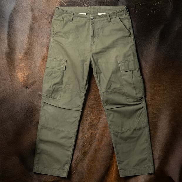 [37] 칼하트 WIP 립스탑 레귤러 카고팬츠 올리브 그린 
