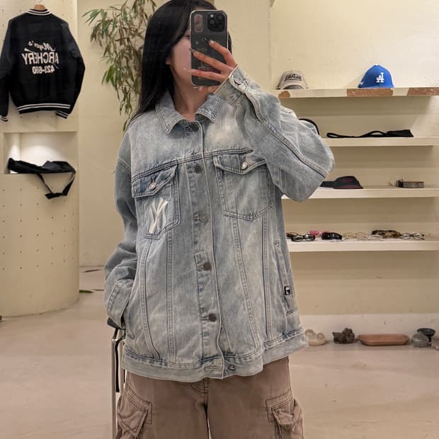 MLB 뉴욕 자수 데님 트러커 자켓 U693