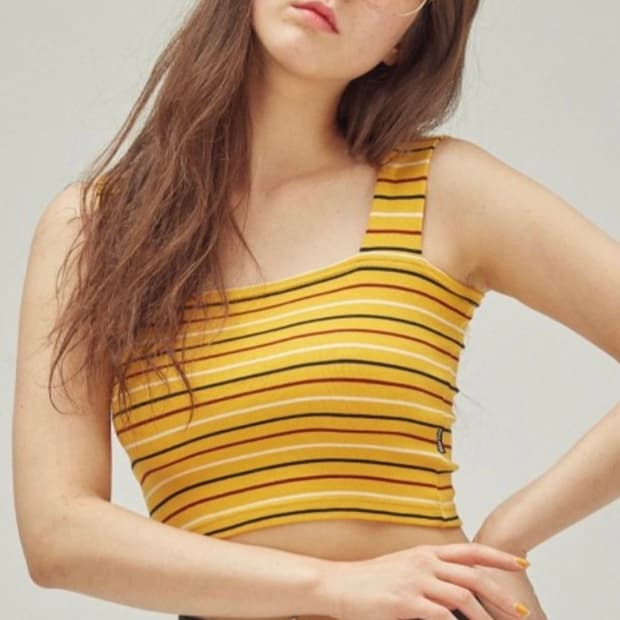 스컬프터 레이블드 탱크탑 옐로우