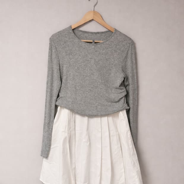 빈티지 화이트 플레어 스커트