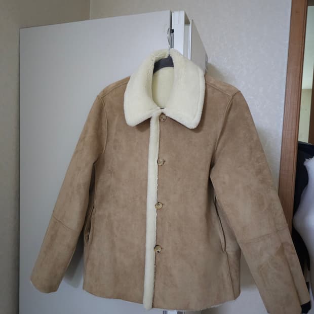 HAUSWOMEN 리버시블 무스탕 양털 코트