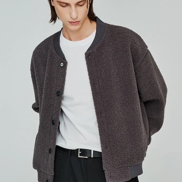 더니트컴퍼니 플리스 후리스 스타디움 점퍼 차콜 그레이 L