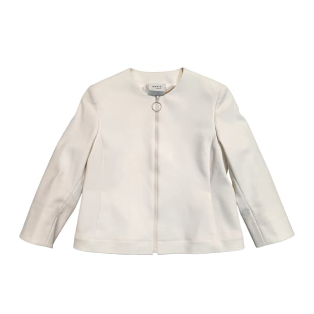 아크리스 푼토 화이트 집업 자켓