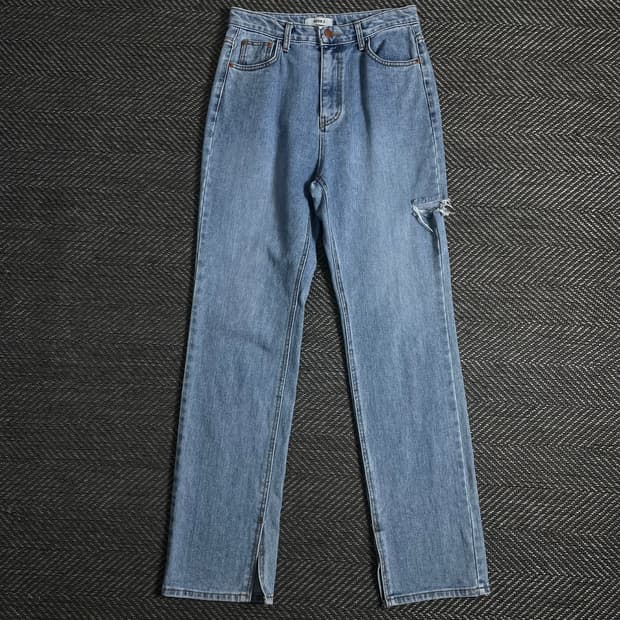 빈티지 우먼스 디스트로이드 슬림 데님 팬츠o 3648