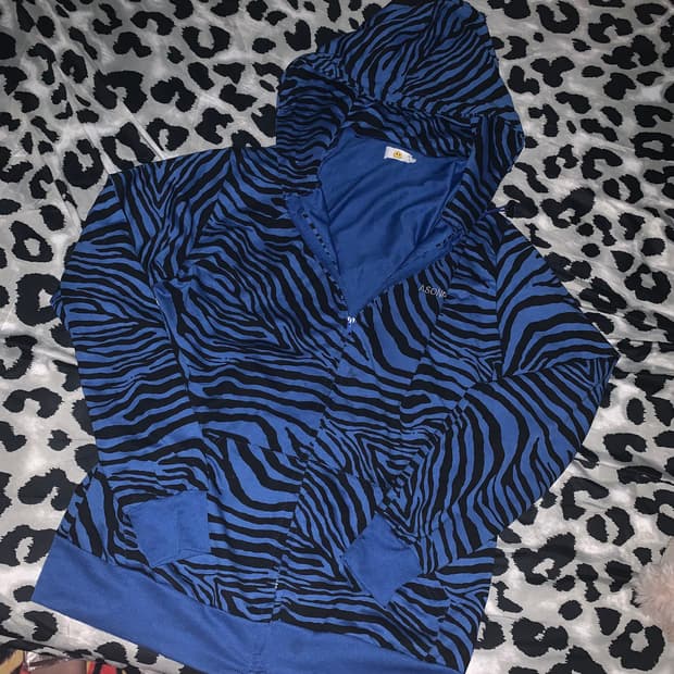 Baby shoop 갸루 블루 지브라 후드집업