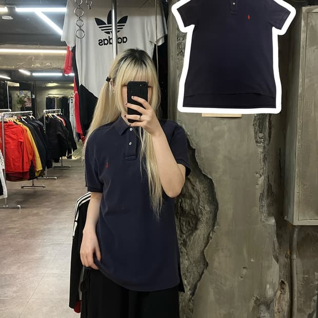 폴로 랄프로렌 카라 반팔 티셔츠 네이비 M  #csz2121 