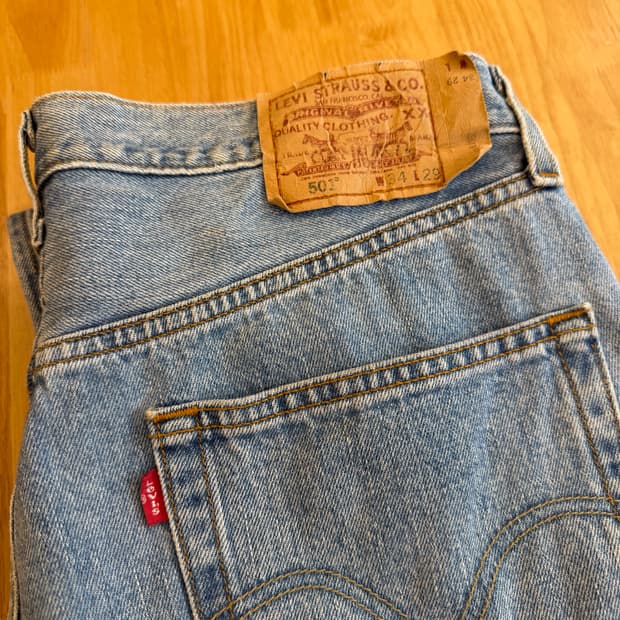 90‘s 리바이스 501 연청 데님 팬츠
