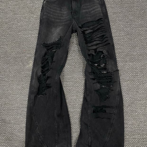 :[MILLO Archive]Damaged Black Wide Fit P