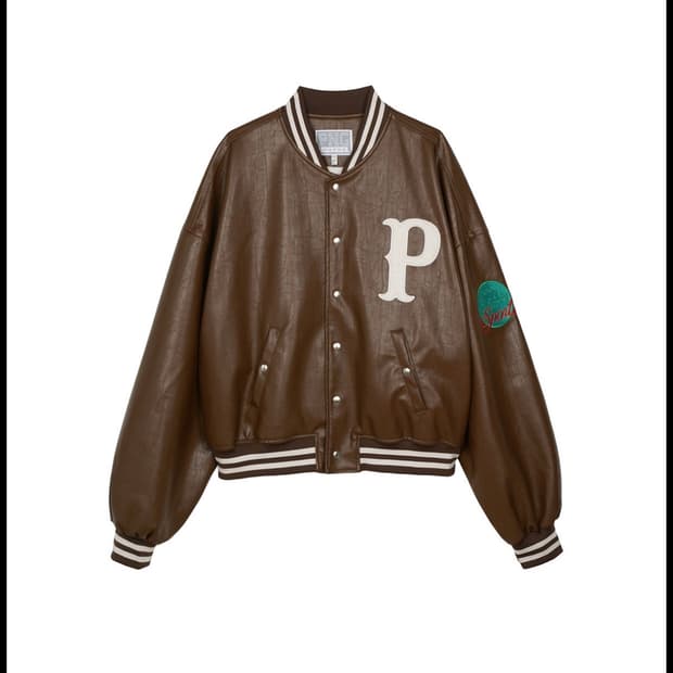 PNG JOURNAL P LOGO LEATHER BOMBER