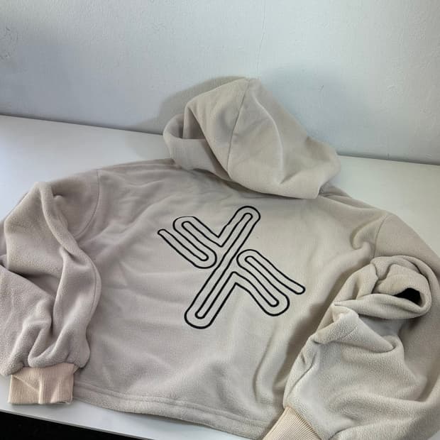 우먼FREE 젝시믹스 베이지 크롭 후리스 후드티