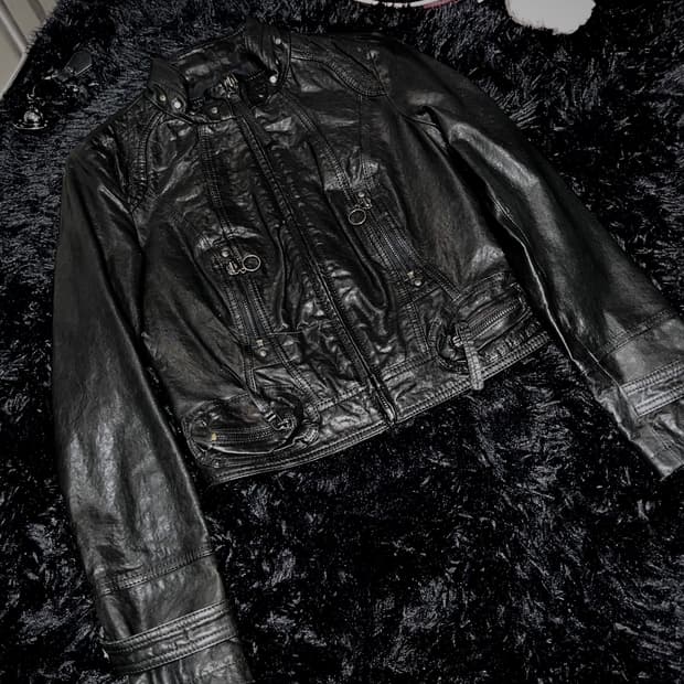 egoist 크롭 가죽 자켓