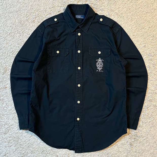 폴로 랄프로렌 투포켓 크레스트 PRL 로고 워크셔츠 블랙