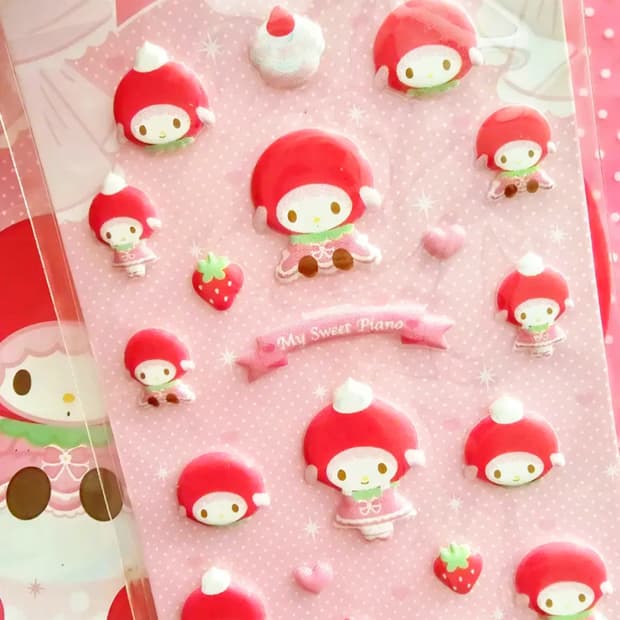 딸기 마이멜로디피아노 스티커, 딸기 마이멜로디 피아노 스티커