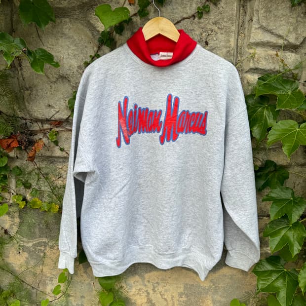 90s neiman marcus 빈티지 프린팅 폴라 맨투맨 스웻셔츠