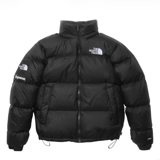 슈프림 x 노스페이스 눕시 700 블랙 XL