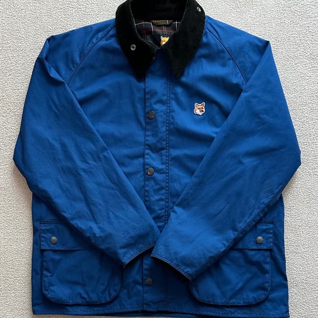 바버x메종키츠네 뷰포트 왁스 자켓