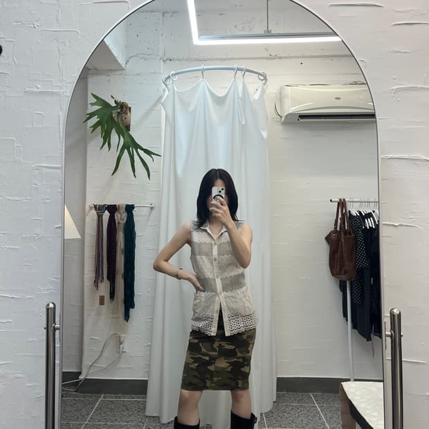 웜 카모플라쥬 스커트