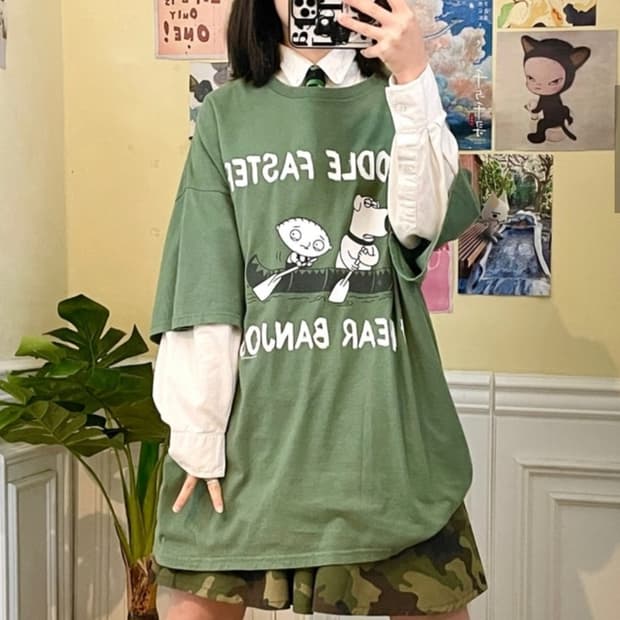 빈티지 모리걸 셔츠 블라우스