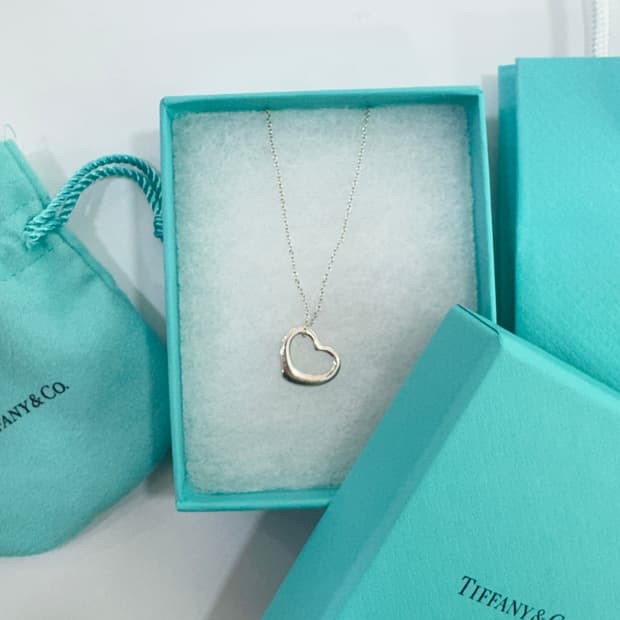 티파니앤코 오픈 하트 목걸이 실버(16mm)