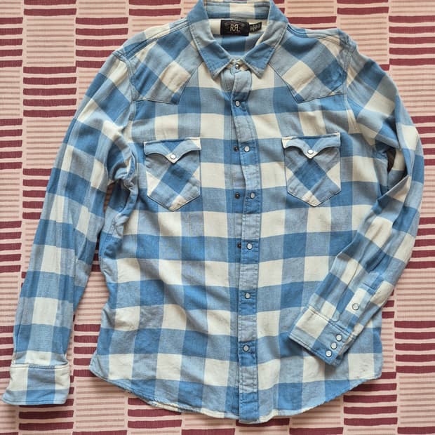 RRL 플래드 트윌 웨스턴 셔츠 XL