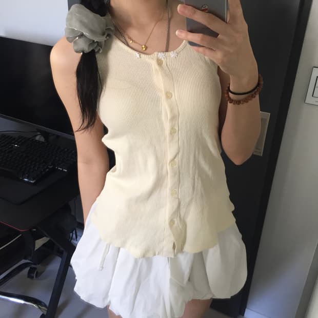 심플 모리걸 플라워 병아리 슬리브리스