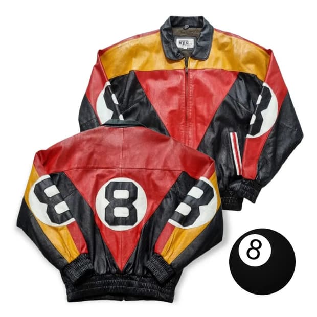 90s 빈티지 8볼 가죽자켓 8ball 바시티자켓 레더자켓
