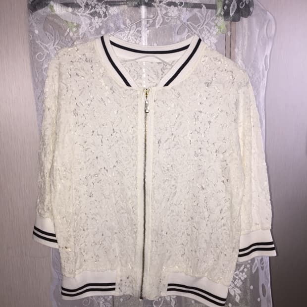 빈티지 크로셰 시스루 7부 집업