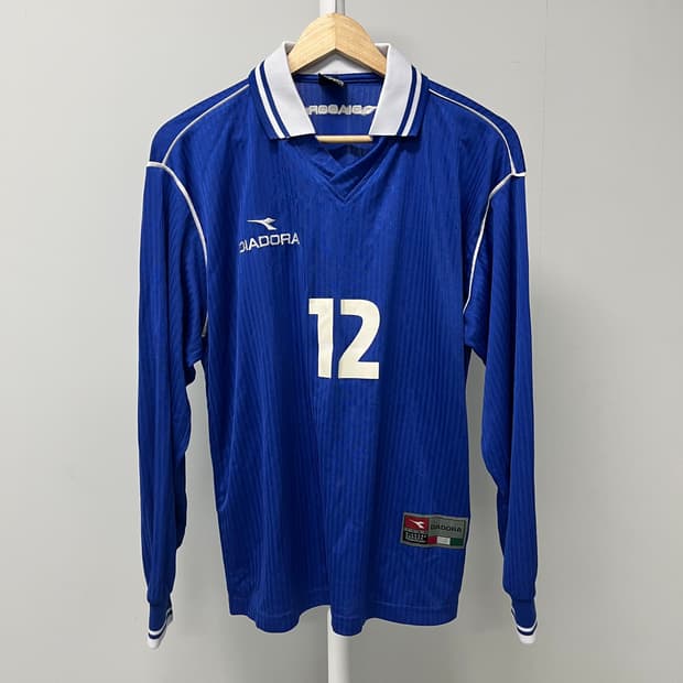 [100] 디아도라 올드스쿨 축구 유니폼 롱슬리브 12번 블루
