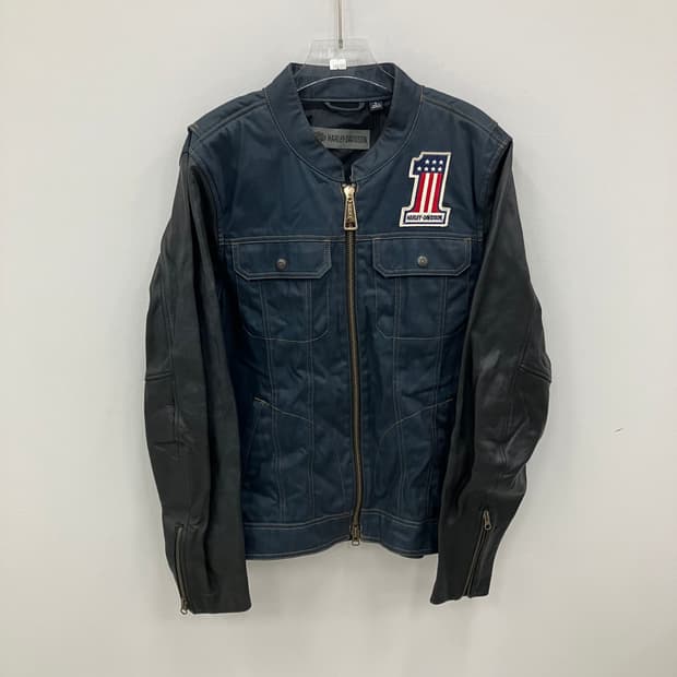 할리데이비슨 아테리얼 데님 가죽 라이딩 자켓 L