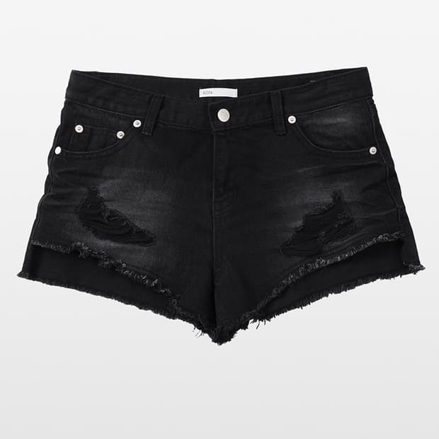 새상품) 킴서울 DAMAGED BLACK DENIM SHORTS 