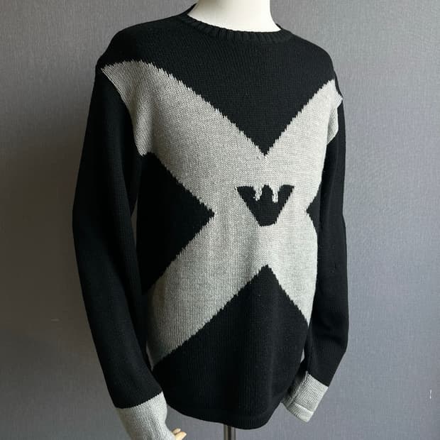 [L] 90s 엠포리오 아르마니 빅 로고 스웨터