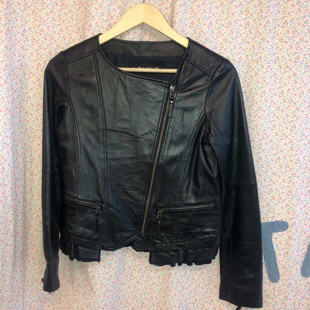 프릴 레더 자켓