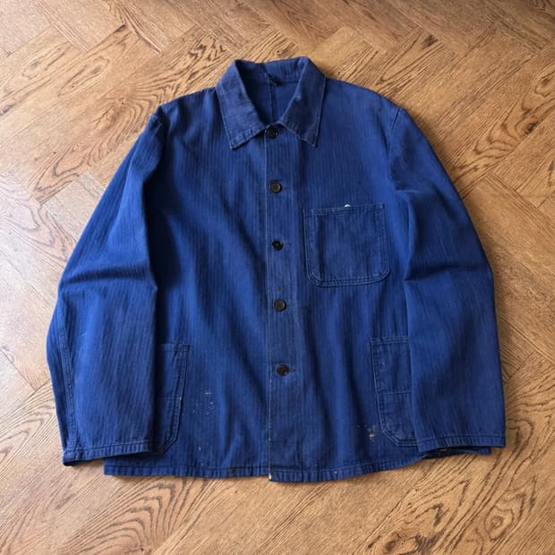 [L]90's 빈티지 페인팅 HBT 프렌치 워크 자켓