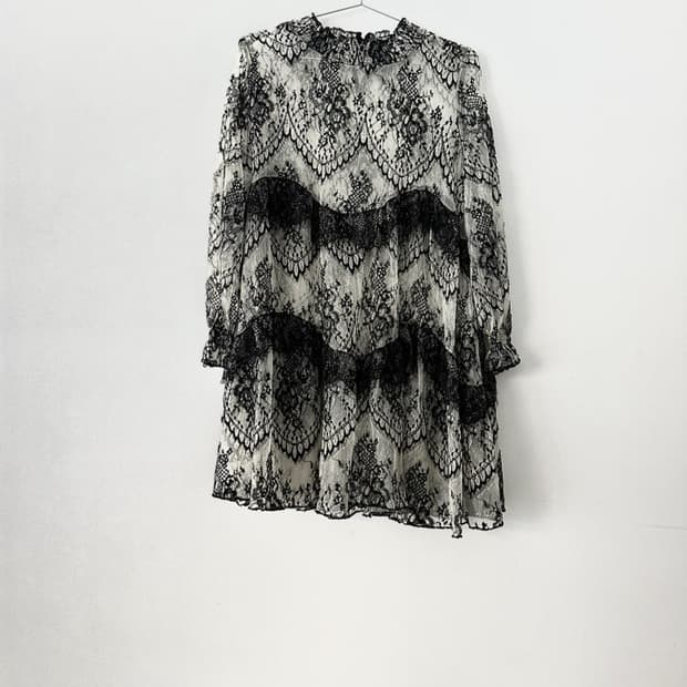 Swan lace shirring detail ops 