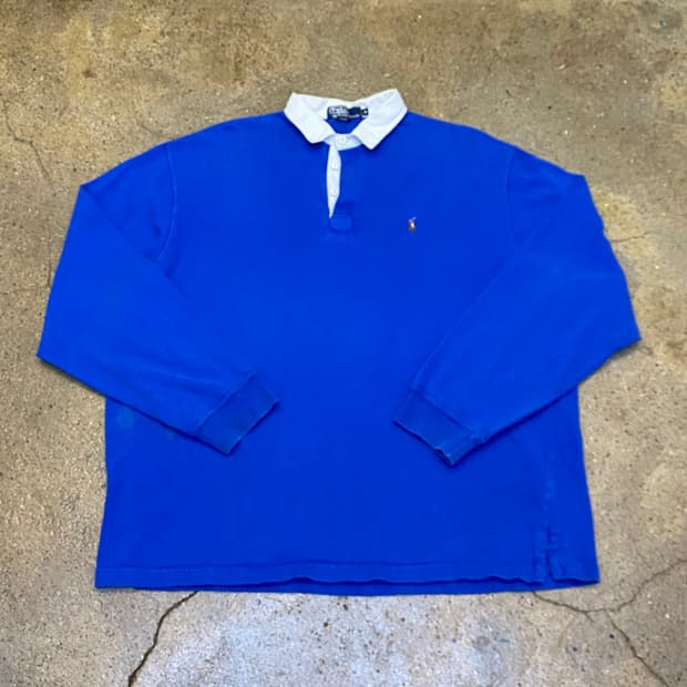 90s Made in USA 빈티지 폴로랄프로렌 컬러포니 럭비티