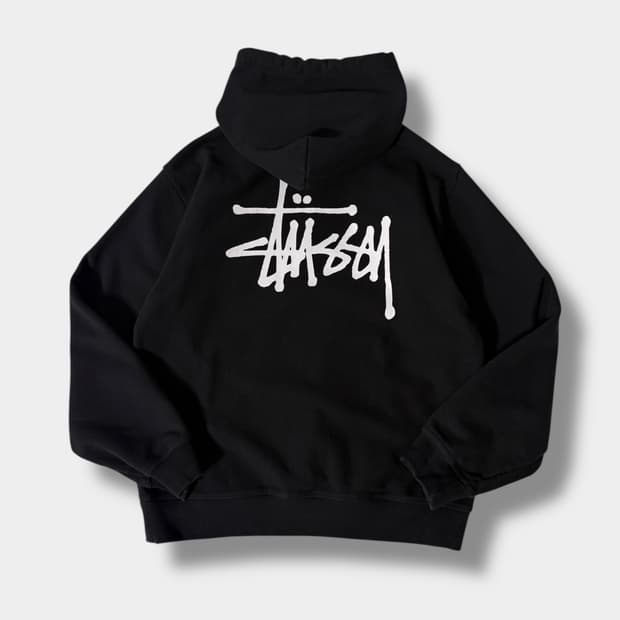 스투시 루즈핏 재팬 베이직 스탁로고 해비 스웻 후드