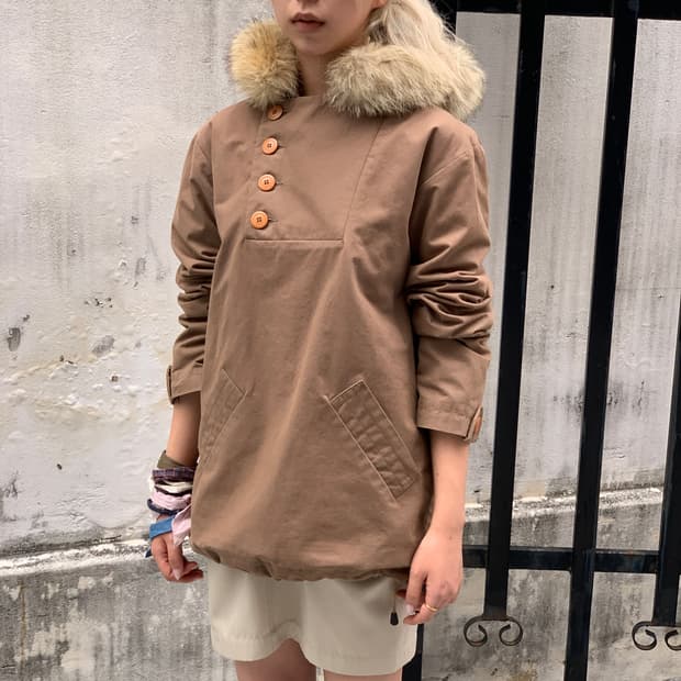 00's A.P.C 아페쎄 밀리터리 퍼 빅 후드 풀오버 자켓