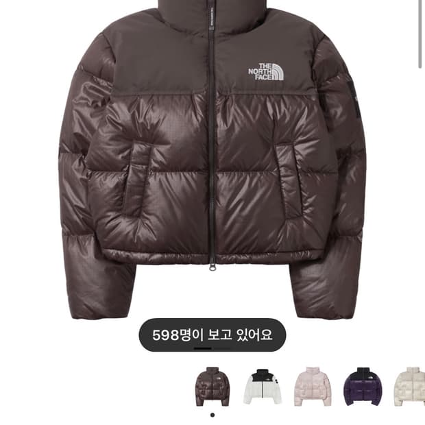 노스페이스 화이트 라벨 노벨티 눕시 다운 자켓 코코아 브라운