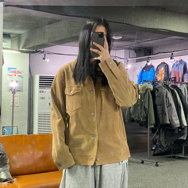 커버낫 멀티포켓 스웨이드 버튼 자켓 b3373