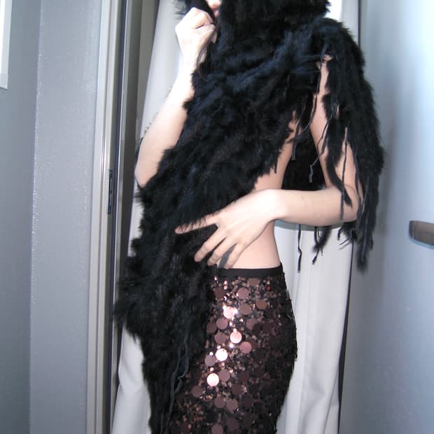 보헤미안 레빗 퍼자켓 숄