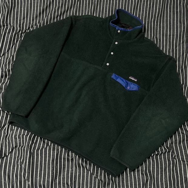 90s 파타고니아 신칠라 후리스 다크그린 L 눈산없는