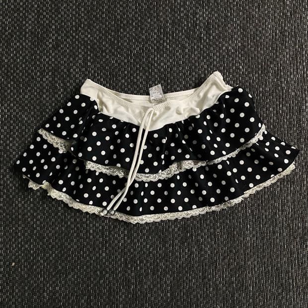 2000s Dot Pattern Frill Skirts 핀터레스트