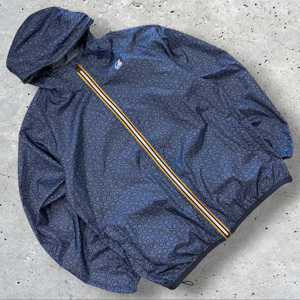 [L] KWAY 까웨 케이웨이 패턴 네이비 바람막이 후드 D505