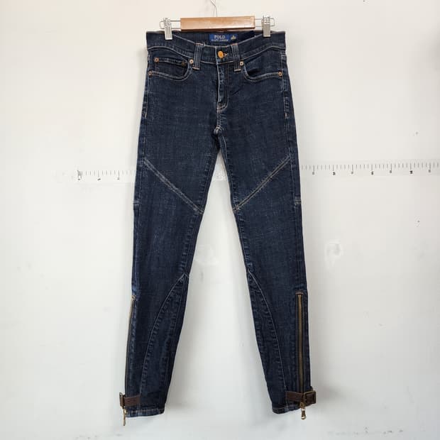 폴로 랄프로렌 다크 데님 바이커 스키니진