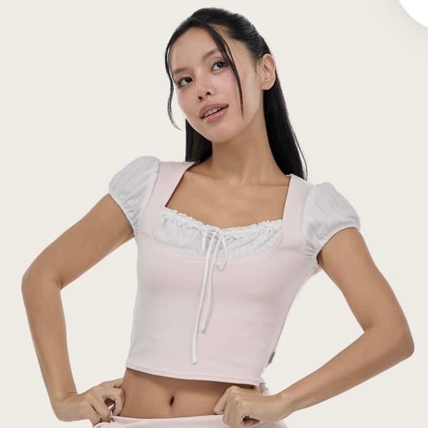 클리시어 Romance layered top, Pink