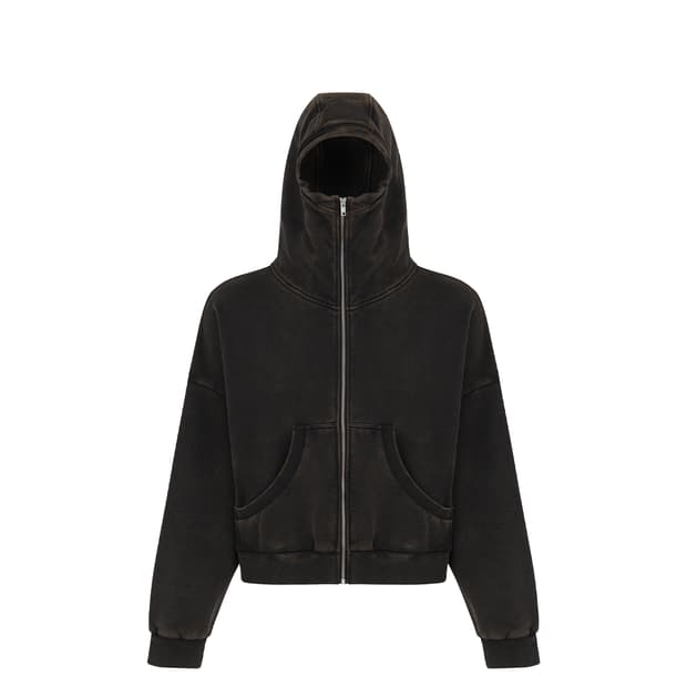 (새상품급/XL)엔타이어스튜디오 풀 집 워시드 블랙 후드집업