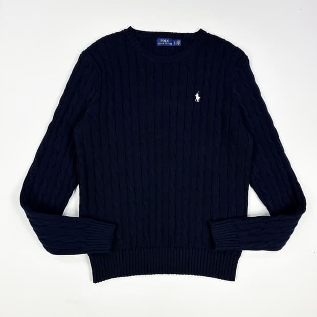 폴로 랄프로렌 클래식 여성 케이블 니트 네이비 여성L